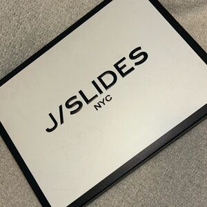 J/SLIDES NYC shoes! NEVER WORN! White Butterf design!
